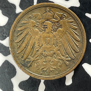 1905-D Germany 2 Pfennig Lot#T4225 Better Date