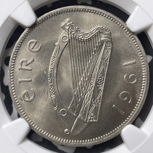 1961 Ireland 1/2 Half Crown NGC MS64 Lot#G8919 Choice UNC!