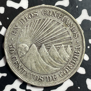 1912-H Nicaragua 50 Centavos Lot#T1523 Silver!