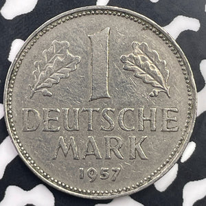 1957-J West Germany 1 Mark Lot#C1464 Beautiful Details, Cleaned