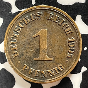 1905-G Germany 1 Pfennig Lot#T4129 Better Date