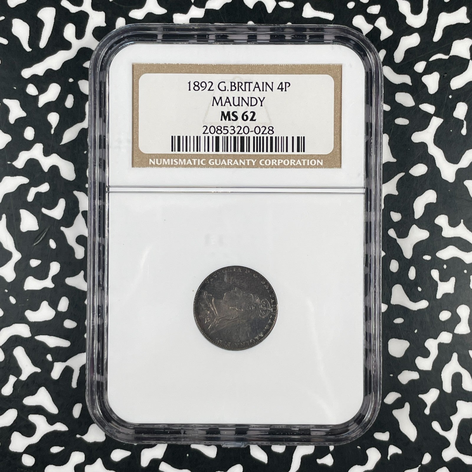 1892 Great Britain Victoria Maundy 4 Pence NGC MS62 Lot#G3398 Silver!