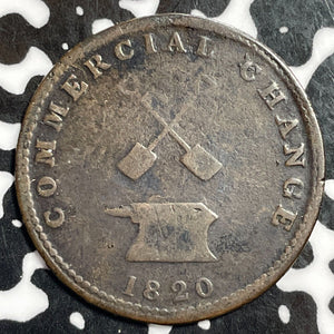 1820 Upper Canada Commercial Change 1/2 Penny Half Penny Token Lot#E3869