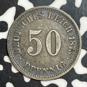 1875-B Germany 50 Pfennig Lot#T2380 Silver! Nice!