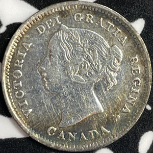 1888 Canada 5 Cents Lot#D9618 Silver! Nice Detail, Old Cleaning