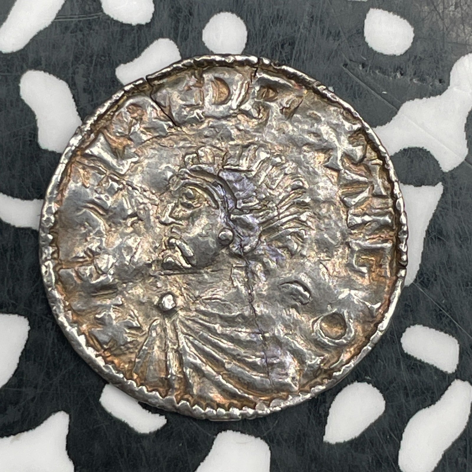(997-1003 AD) G.B. Aethelred II AR Penny Lot#JM1753 Silver! Peck Marks, S-1151