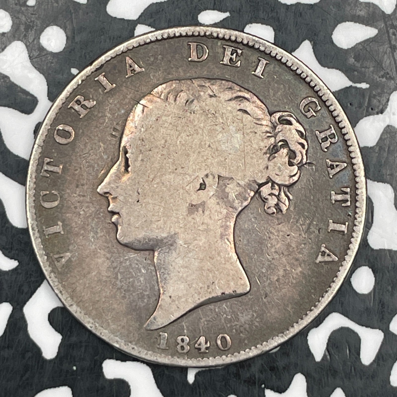 1840 Great Britain Victoria 1/2 Crown Lot#JM1685 Silver! Low Mintage