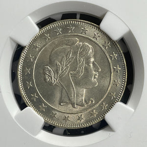 1924 Brazil 2000 Reis NGC MS64 Lot#G737 Silver! Choice UNC!