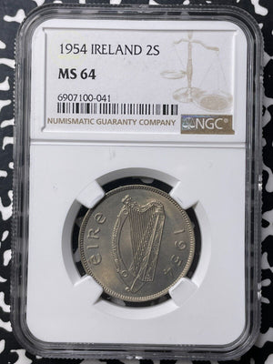 1954 Ireland 1 Florin NGC MS64 Lot#G8911 Choice UNC!