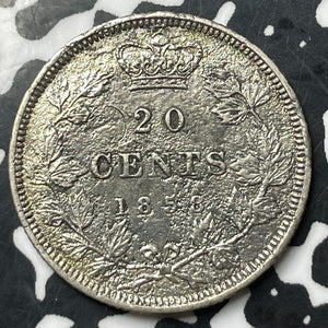 1858 Canada 20 Cents Lot#JM8396 Silver! Nice Detail, Porous Surface