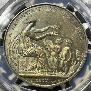 (c.1900) Switzerland Geneva Fine Arts Industry Medal PCGS SP64 Lot#G8843 Silver!