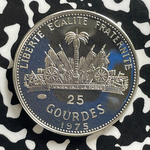 1975 Haiti Women's Year 25 Gourdes Lot#JM0128 Silver! Proof!