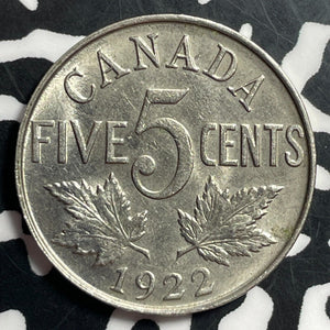 1922 Canada 5 Cents Lot#T1389 High Grade! Beautiful!