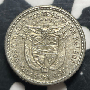 1904 Panama 2 1/2 Centesimos 'Panama Pill' Lot#JM8121 Silver! High Grade!