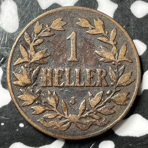 1907-J German East Africa 1 Heller Lot#D7886