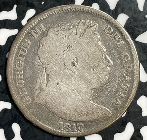 1817 Great Britain 1/2 Crown Half Crown Lot#T3154 Silver!