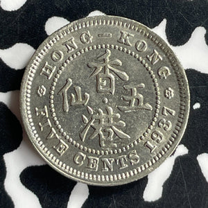 1937 Hong Kong 5 Cents Lot#T6812 High Grade! Beautiful!