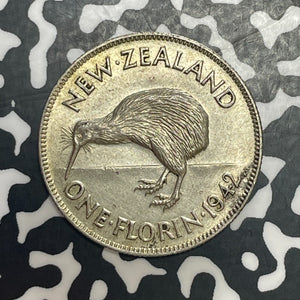 1942 New Zealand 1 Florin Lot#T6370 Key Date! Nice!