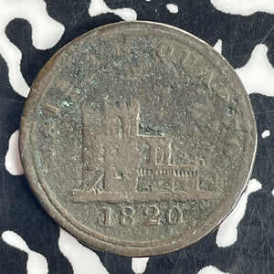 1820 Gibraltar 1 Quarto Lot#T8502 KM#Tn8