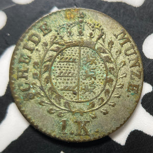 1827 Germany Wurttemberg 1 Kreuzer Lot#MK309