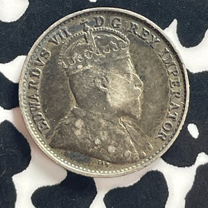 1910 Canada 5 Cents Lot#T7802 Silver! Round Leaves