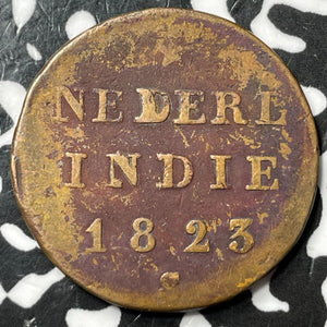 1823-S Netherlands East Indies 1/2 Stuiver Half Stuiver Lot#D7965 KM#285