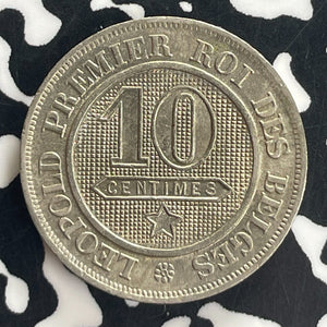 1863 Belgium 10 Centimes Lot#T8005 High Grade! Beautiful!