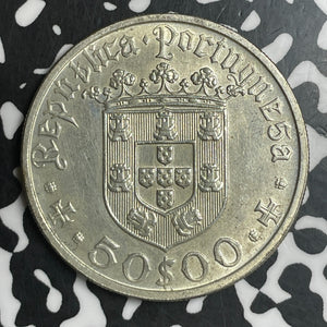 1968 Portugal 50 Escudos Lot#T6710 Silver! High Grade! Beautiful!