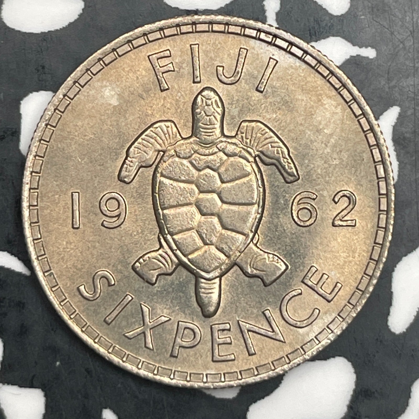 1962 Fiji 6 Pence Sixpence Lot#F7120 High Grade! Beautiful!