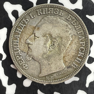 1891 Bulgaria 2 Leva Lot#T8138 Silver!