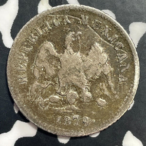 1879-As L Mexico 10 Centavos Lot#T0034 Silver! Scarce!