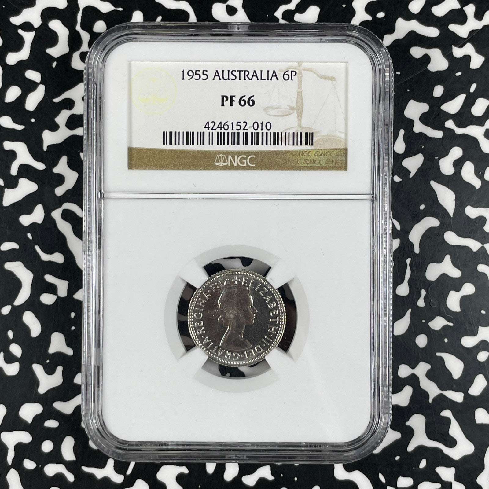1955 Australia 6 Pence NGC PR66 Lot#G2047 Silver! Proof! Gem BU!