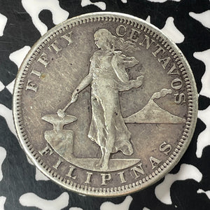 1904-S U.S. Philippines 50 Centavos Lot#T5223 Silver!