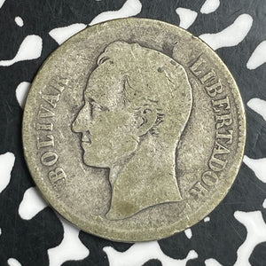 1905 Venezuela 2 Bolivares Lot#T6726 Silver!