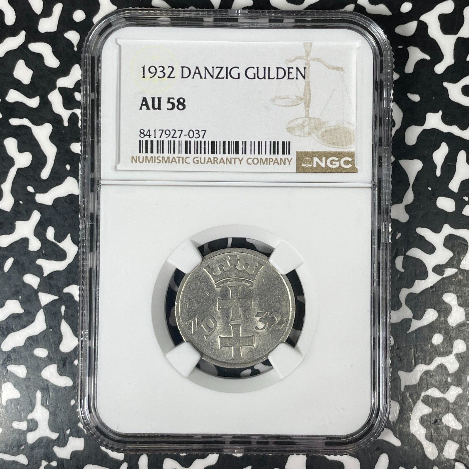 1932 Danzig 1 Gulden NGC AU58 Lot#G1549