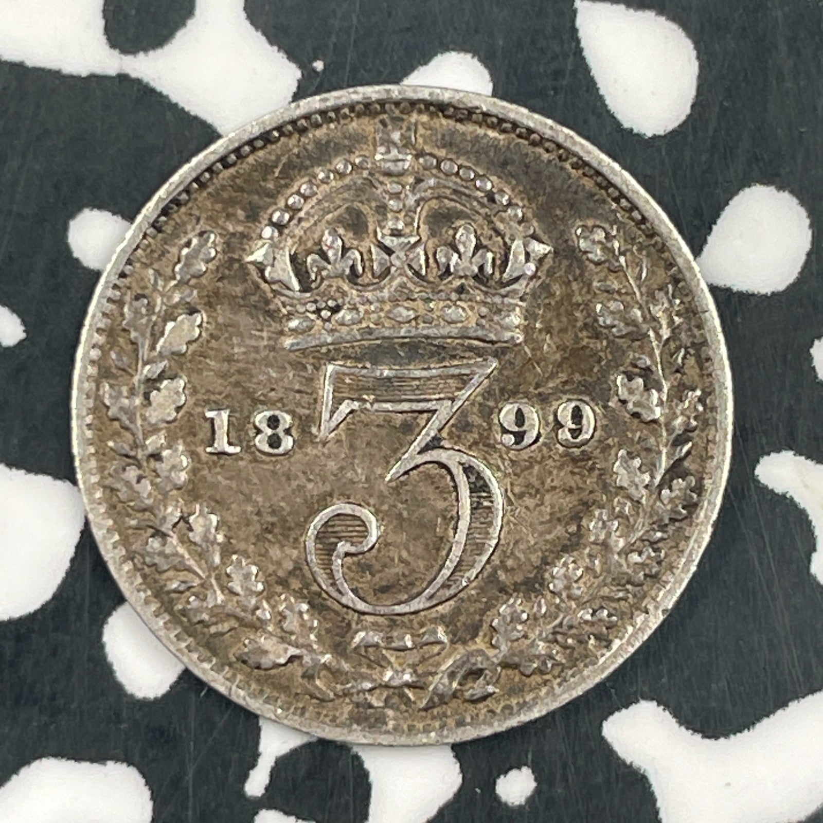 1899 Great Britain 3 Pence Threepence Lot#F5650 Silver!