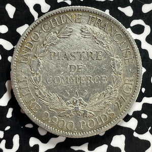 1900-A French Indo-China 1 Piastre Lot#JM9874 Large Silver!