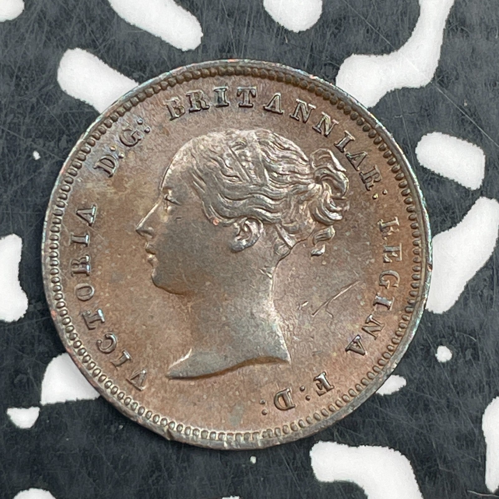 1843 Great Britain Victoria 1/2 Farthing Lot#JM1729 High Grade! Beautiful!