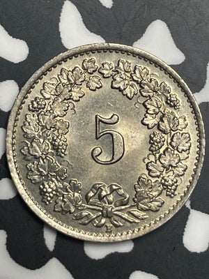 1922-B Switzerland 5 Rappen Lot#T9072 High Grade! Beautiful!