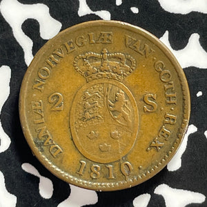 1810 Denmark 2 Skilling Lot#T9672