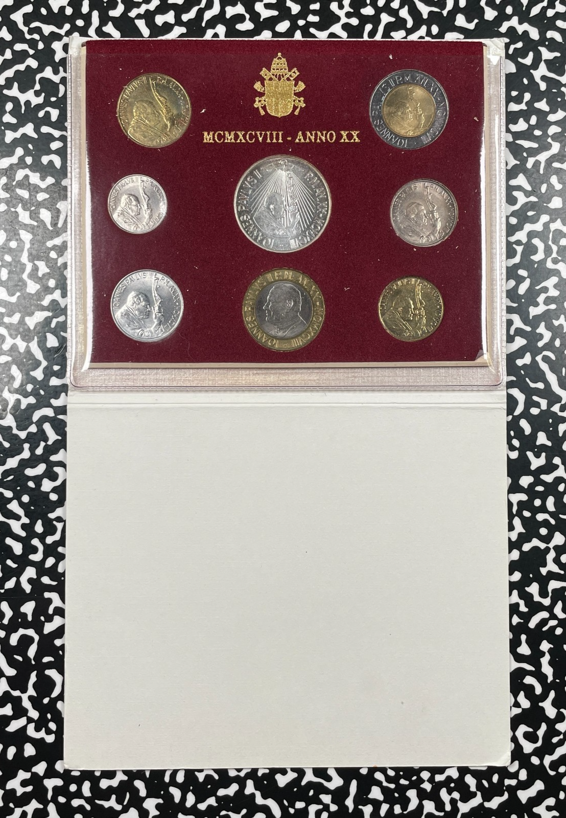 1998 Vatican City 8x Coin Mint Set Lot#B3614 Including Silver! With Case