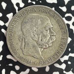 1900 Austria 5 Corona Lot#T8145 Large Silver Coin!