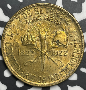 1922 Brazil 1000 Reis Lot#T9342 High Grade! Beautiful!