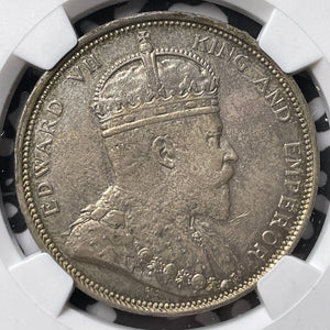 1903-B Straits Settlements $1 Dollar NGC Cleaned-AU Details Lot#G8060 Silver!