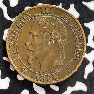 1864-BB France 5 Centimes Lot#T7261 Nice!