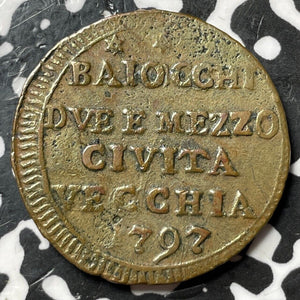 1797 Papal States Cititavecchia 2 1/2 Baiocco Lot#JM7536 Scarce!