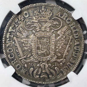 1740-KB Hungary 1/2 Thaler NGC AU58 Lot#G8371 Large Silver!