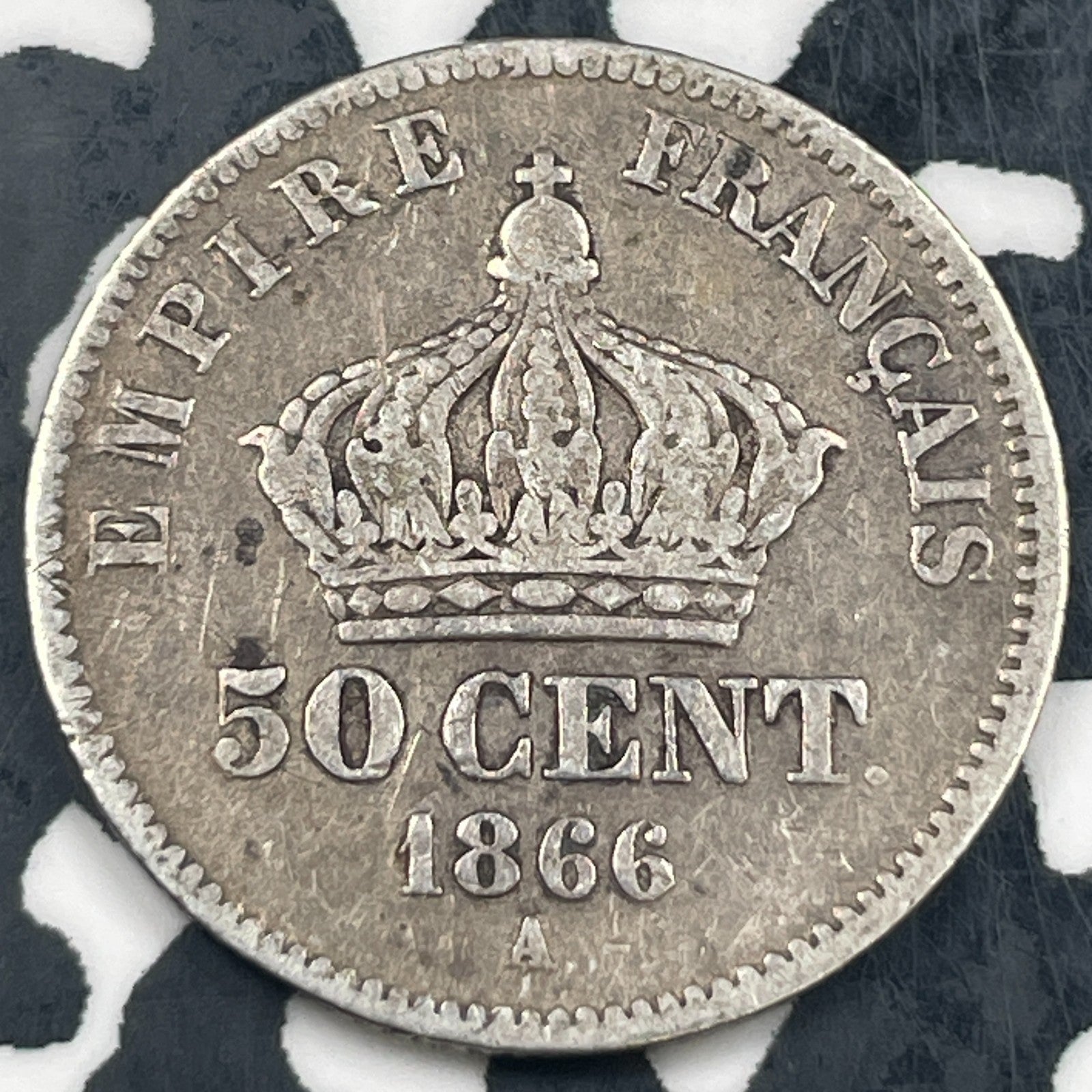 1866-A France 50 Centimes Lot# N3754 Silver!
