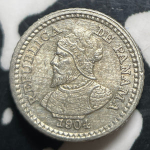 1904 Panama 2 1/2 Centesimos 'Panama Pill' Lot#JM8121 Silver! High Grade!