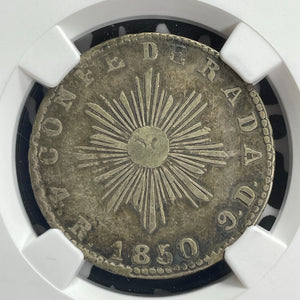 1850 Argentina Cordoba 4 Reales NGC VF25 Lot#G935 Silver! Scarce!